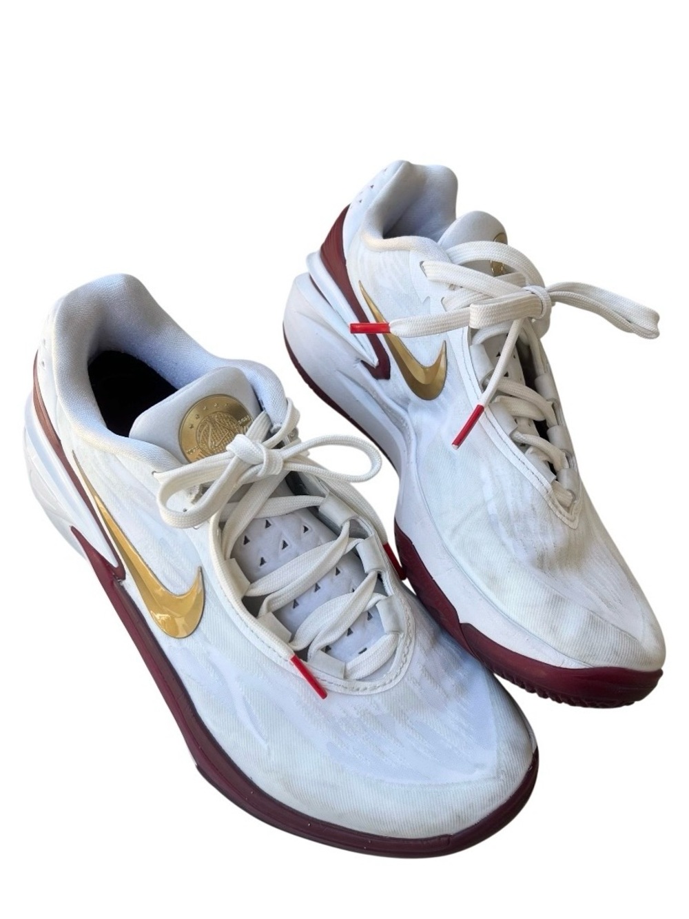 Nike Zoom GT Cut 2"Sisterhood" White Gold Maroon Basketball Women’s Size 9.5